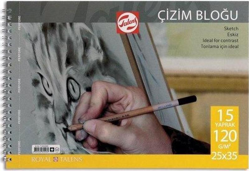 25 x 35 Spiralli Çizim Blok 15 Yaprak