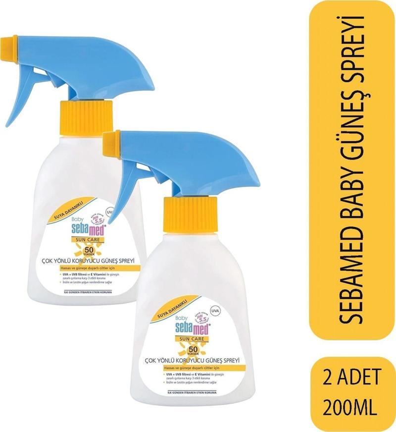 Baby Çok Yönlü Koruyucu Güneş Spreyi SPF50 200 ml 2 Adet