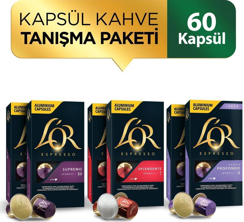 Nespresso Uyumlu Kapsül Avantaj Paketi (L'or Supremo + L'or Splendente + L'or Lungo) X 2