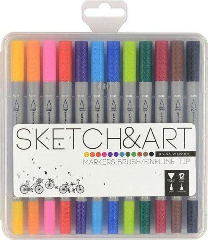 Sketch&Art Brush Pen 12li Fineliner Kalem 22-0082