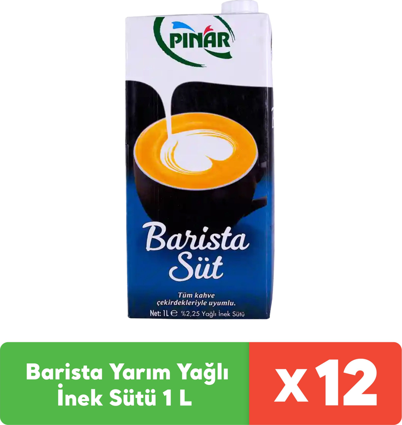 Barista Yarım Yağlı İnek Sütü 1 L x 12 adet