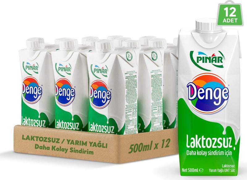 Denge Laktozsuz Süt 500 ml x 12 Adet