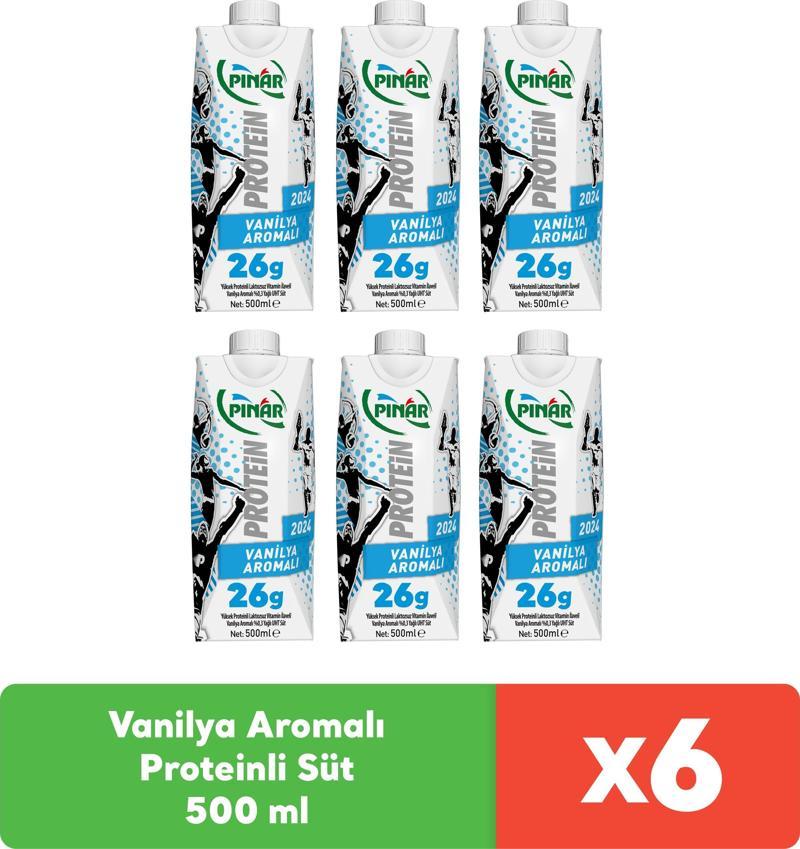 Vanilya Aromalı Proteinli Süt 500 ml x 6 adet