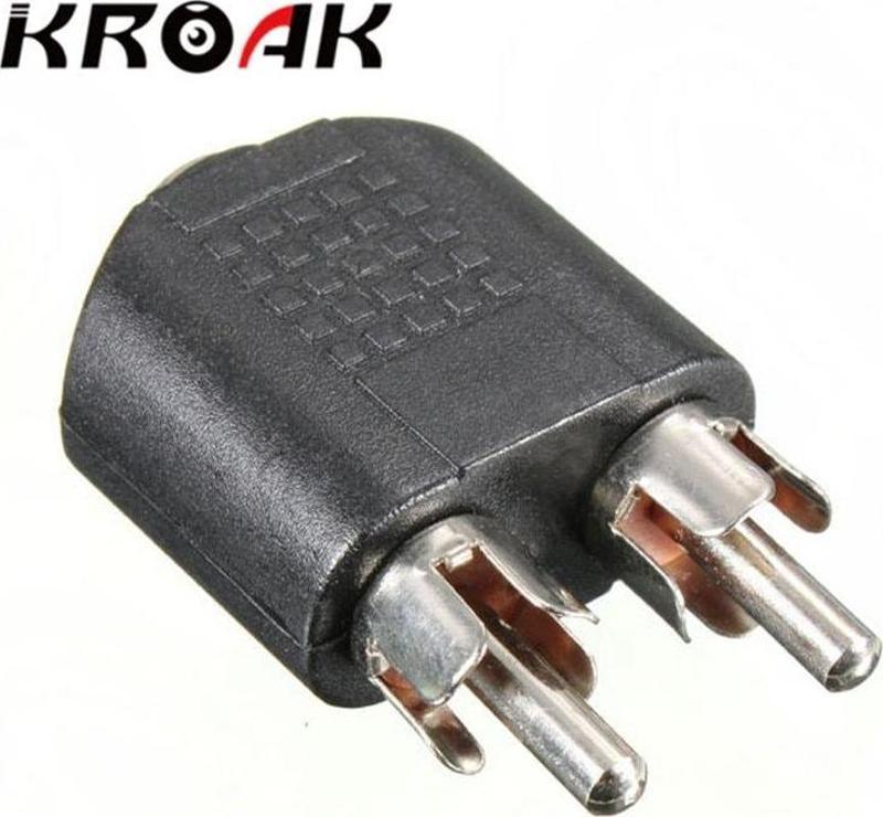 2xRCA (Erkek) - 3.5 mm. Stereo (Erkek) Çevirici Adaptör