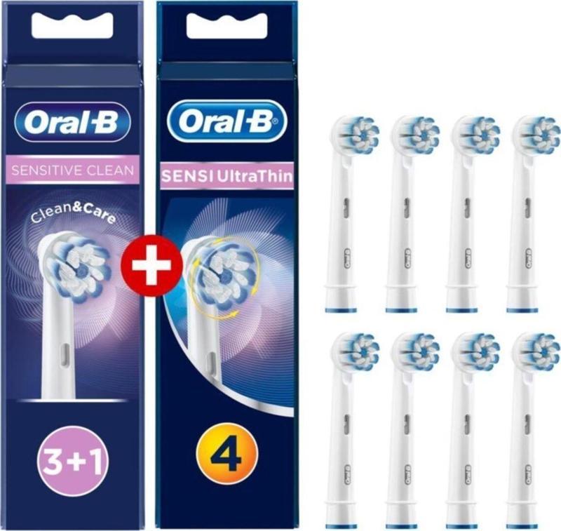 Oral- B Sensitive Clean 3+1 Yedek Başlık + Diş Fırçası Yedek Başlığı Sensi Ultrathin 4'lü