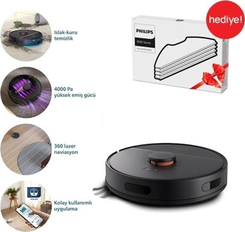 Homerun 3000 Serisi Aqua Islak Ve Kuru Robot Süpürge (4 ADET XV1430/00 MOP)