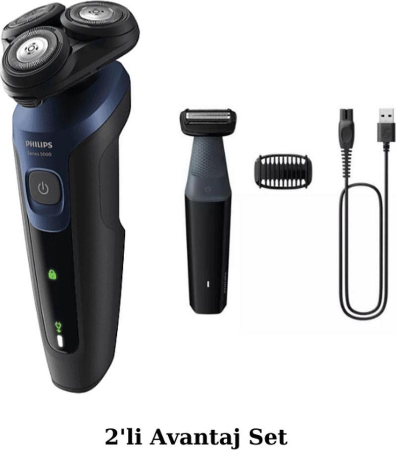 S5445 Islak/kuru Sinek Kaydı Tıraş Makinesi - BG3017 Banyo Vücut Bakım Tıraş Makinesi Seti