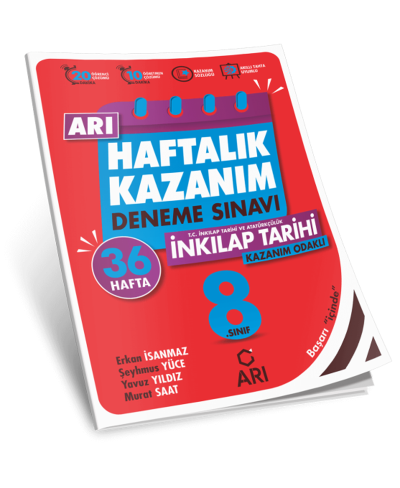 Arı Yayıncılık 8 Sınıf TC İnkılap Tarihi ve Atatürkçülük Haftalık Kazanım Deneme