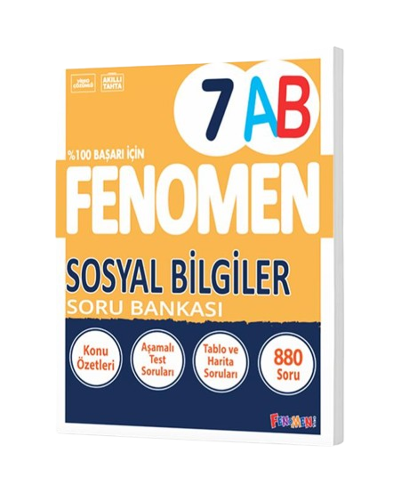 Fenomen Yayınları 7 Sınıf Sosyal Bilgiler AB Soru Bankası