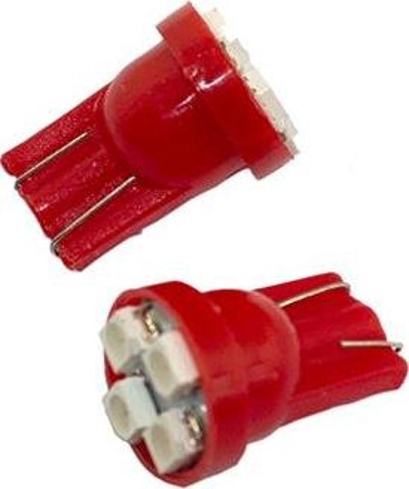 Led Ampul T10 2X4 SMD Kırmızı 2'li Set 12V / LAAM117-3