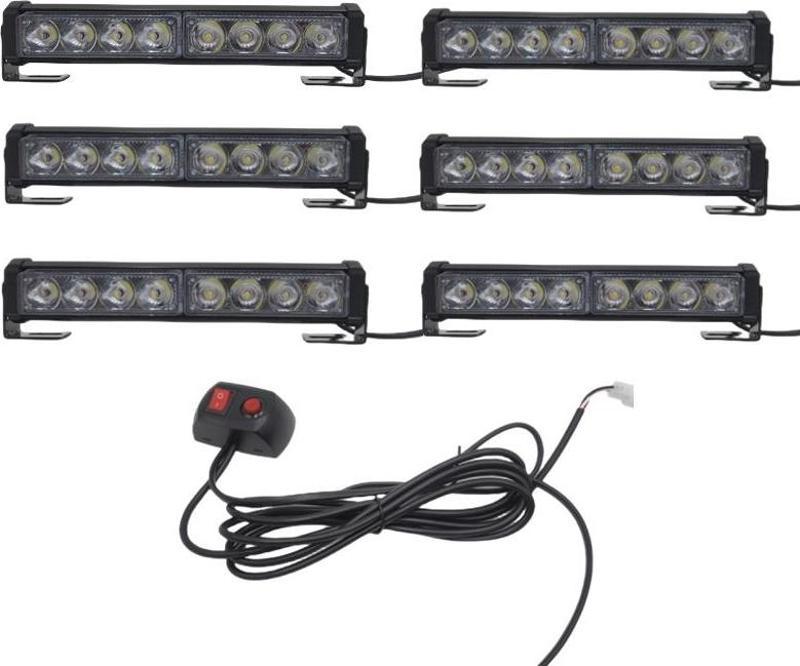 6'lı 48 led çakar lamba kırmızı-kırmızı 12-30V / LAPA545-3