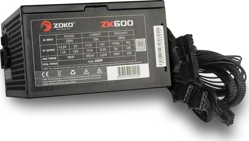 ZK600 600w 80+ 12cm Fanlı Güç Kaynağı