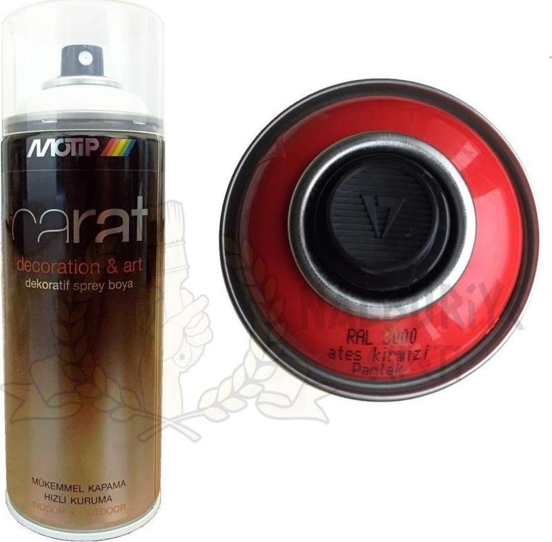 Carat Akrilik Sprey Boya ATEŞ KIRMIZI PARLAK 400 ml - RAL3000