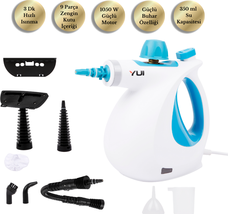 Nv602 Mini Steam Cleaner Çok Fonksiyonlu 9 Parça Buharlı Temizlik Makinesi -buharlı Temizleyici