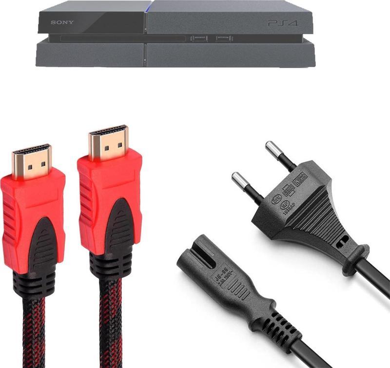 PS4 Güç Kablosu ve Örgülü Hdmi Kablo Set Playstation 4 Aksesuar