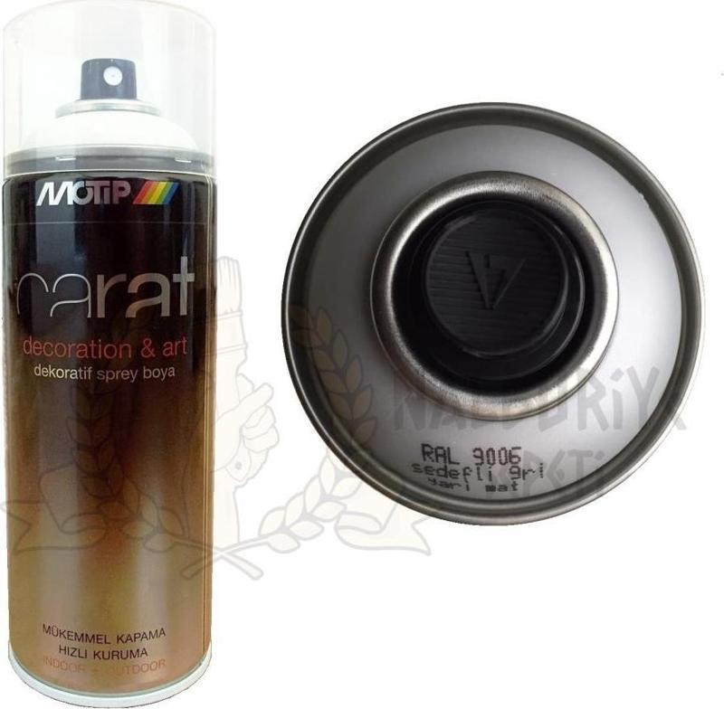 Carat Akrilik Sprey Boya SEDEFLİ GRİ YARI MAT 400 ml - RAL9006