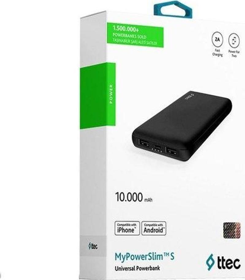 My PowerSlim S 10.000mAh Taşınabilir Şarj Aleti Siyah