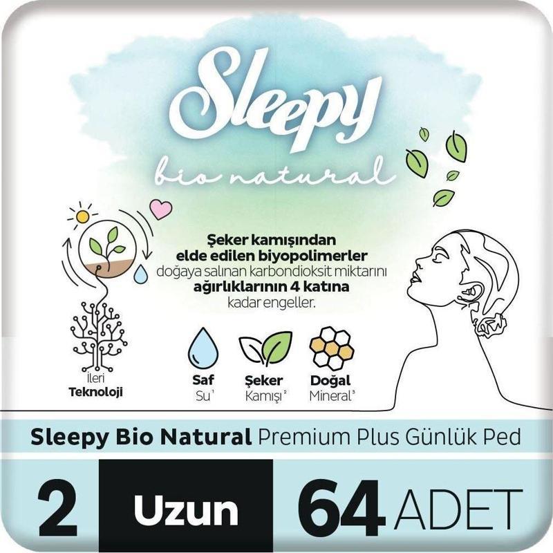 Bio Natural Premium Plus Günlük Ped Uzun 64 Adet Ped