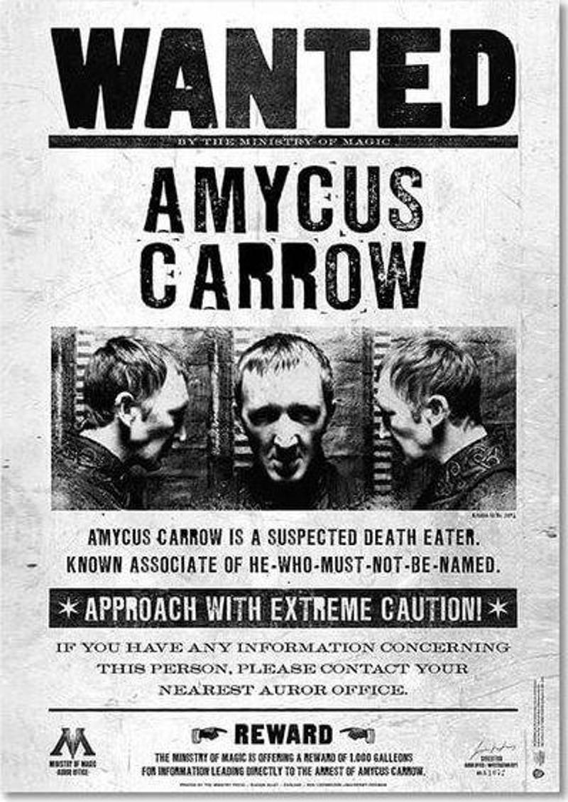 Wizarding World Wanted Amycus Carrow Poster