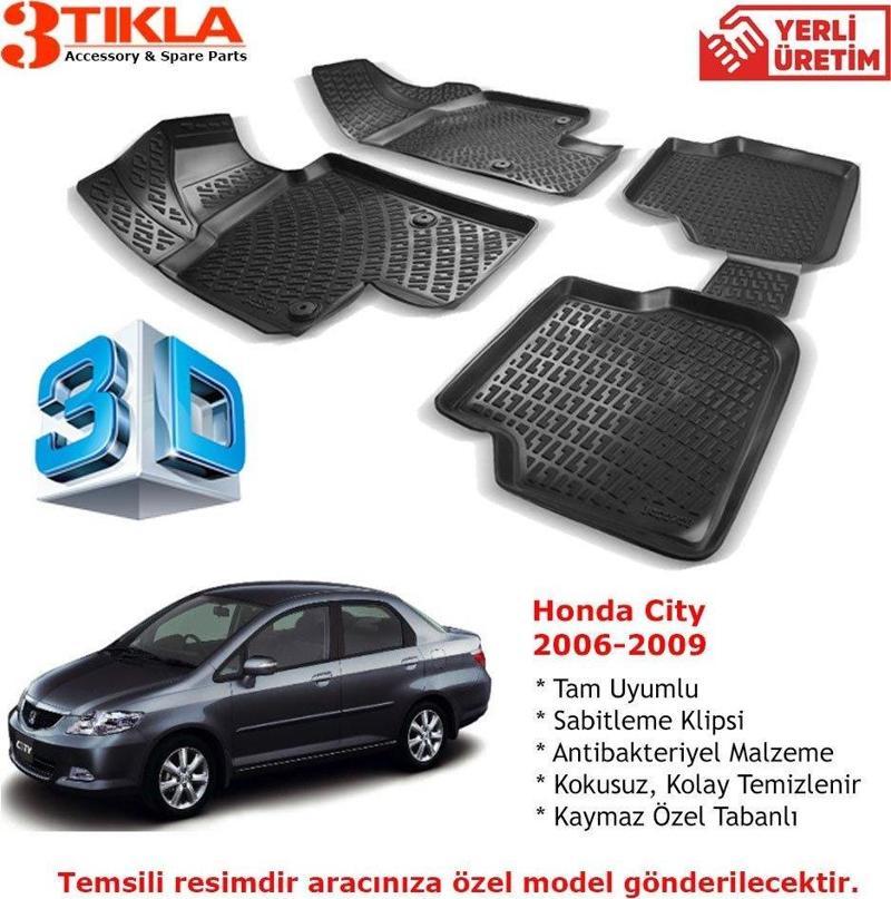 Honda City 2006-2009 Premium 3D Havuzlu Paspas Seti