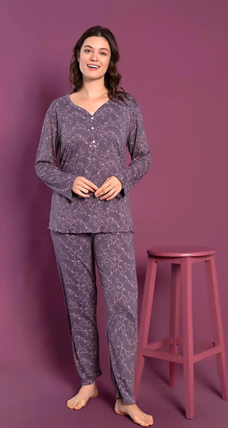 Mevsimlik Bambu Anne Pijama Takımı- Geniş Beden Aralığı