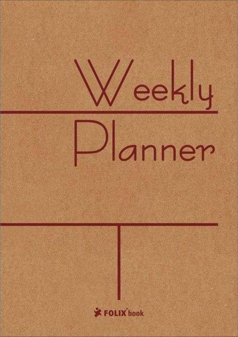 Weekly Planner 155x23 Kraft Kapak Ivory Kağıt 70 gr Tel Dikiş Ciltli 54 Yaprak Flx-821268