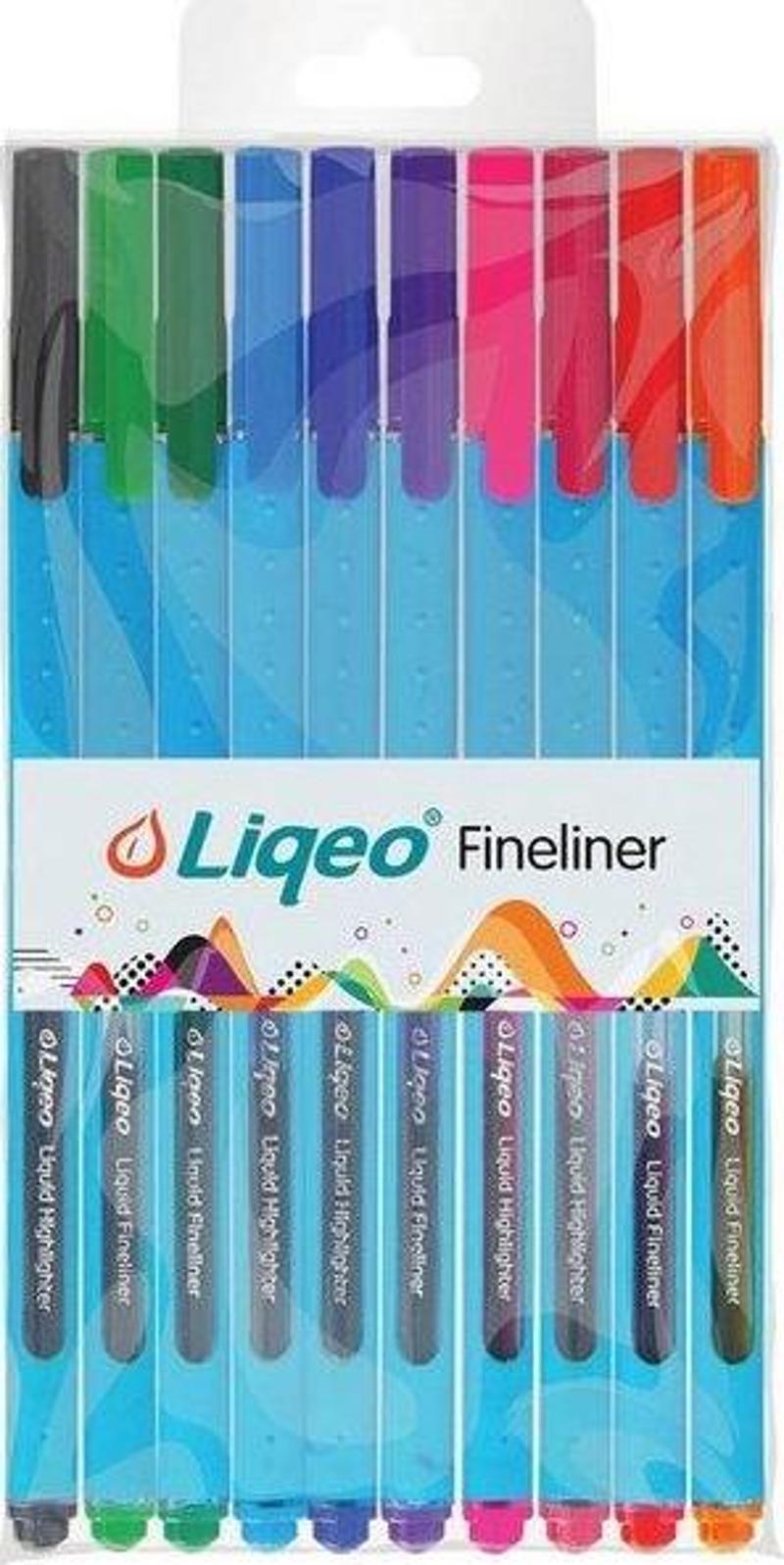 Liqeo Fineliner Kalem 10'Lu Pvc