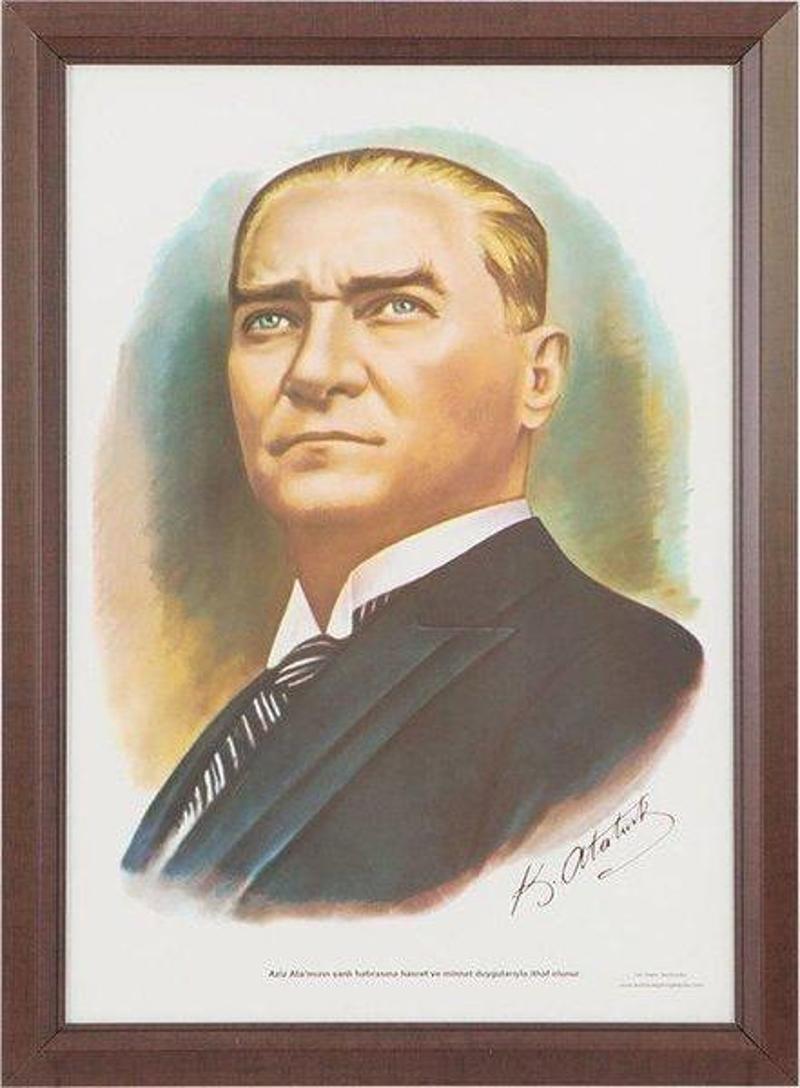 35x50 Lamine Çerçeve Demonte Atatürk Portresi