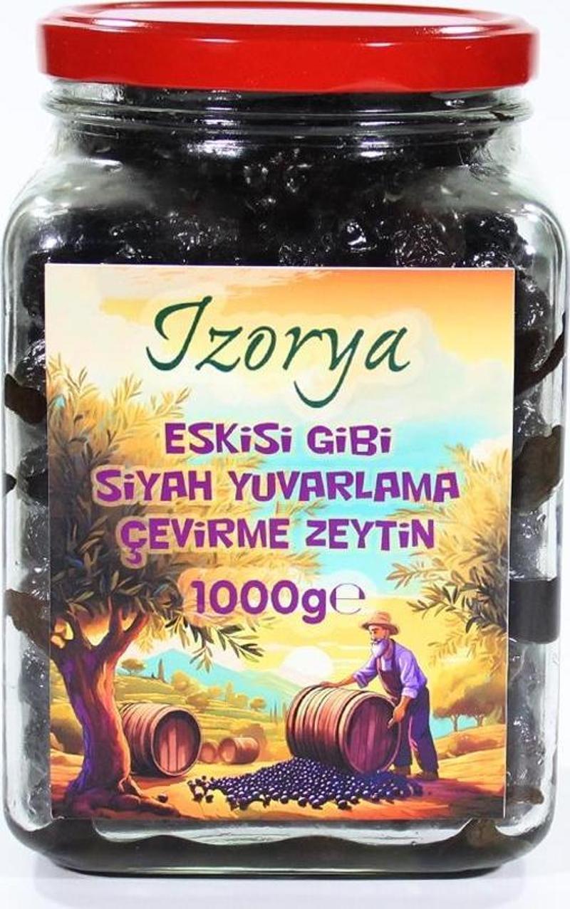 Eskisi Gibi Siyah Yuvarlama Çevirme Zeytin 1 kg Cam