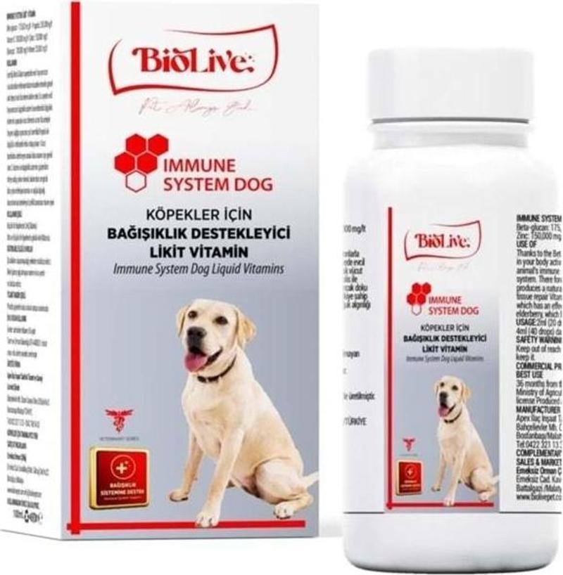 Immune Dog Köpekler İçin Bağışıklık Destekleyici Sıvı Vitamin 100ml