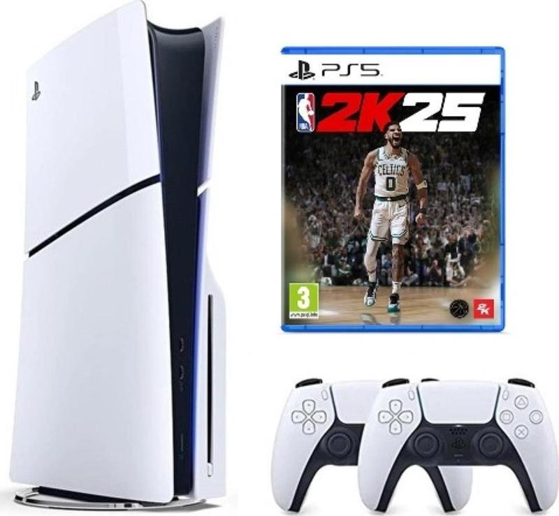 Playstation 5 Slim 1TB ( İthalatçı garantili ) + 2. kol Dualsense + PS5 NBA 2k25