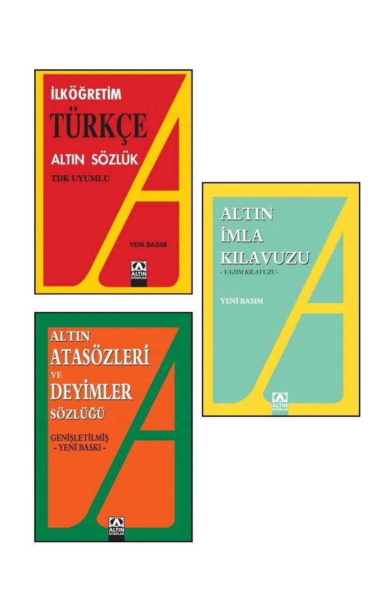 Altın Kitaplar İlköğretim Türkçe Sözlük + İmla Kılavuzu + Atasözleri ve Deyimler Sözlüğü - 3 Kitap Set