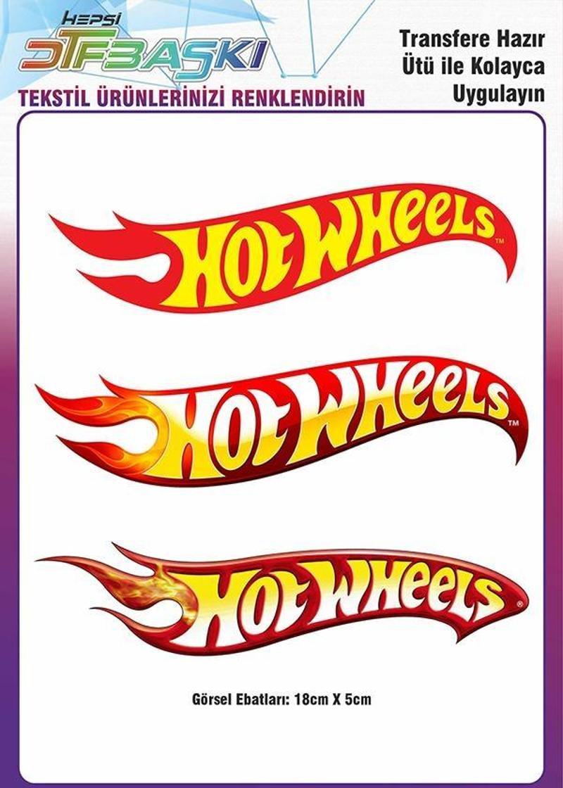 Hotwheels 3 Adet Ütü ile Yapışan Tekstil DTF Baskı