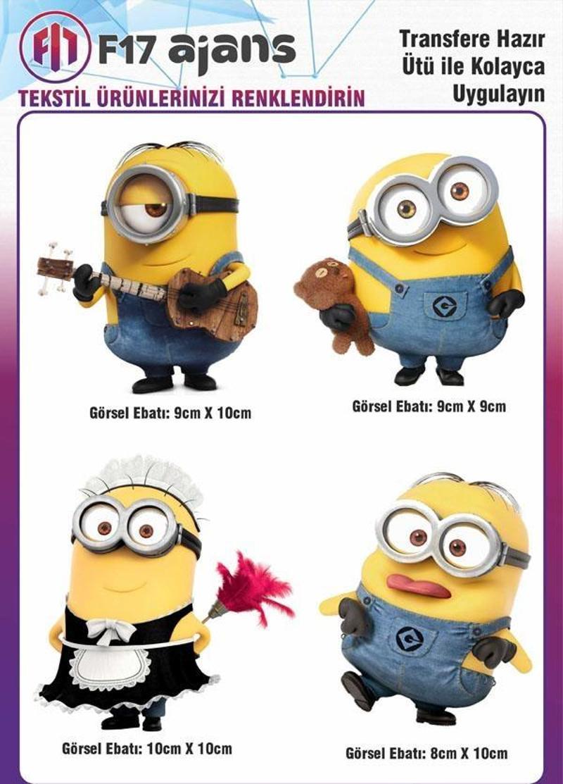 Ütü Ile Yapışan Tekstil Dtf Baskı Görseli Minions Minyonlar