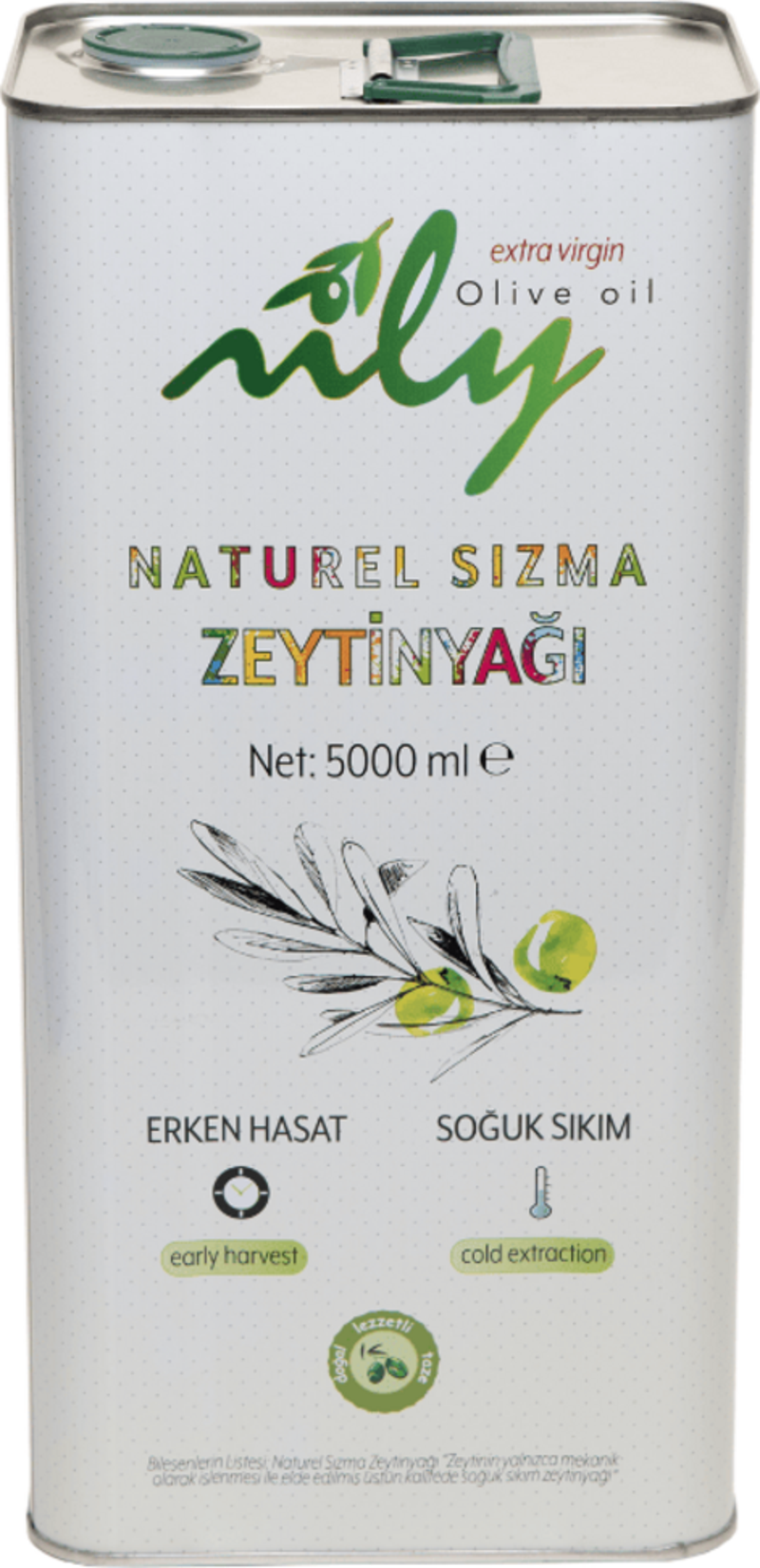 Soğuk Sıkım Natürel Sızma Zeytinyağı 5 lt