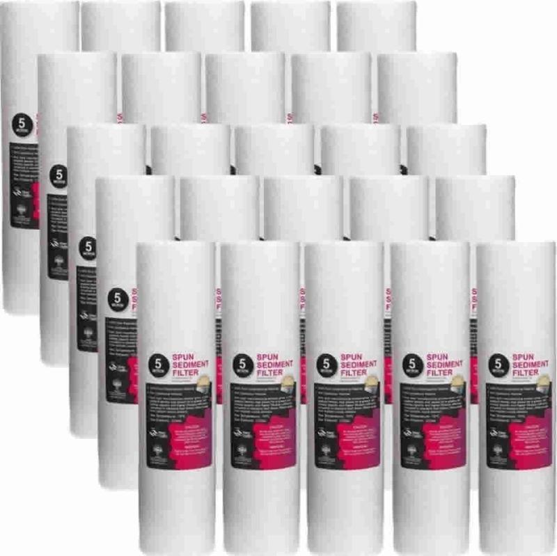 Açık Kasa Su Arıtma Cihazı 10 Inç 5 Mikron Sediment Spun Filtre (25 Adet)