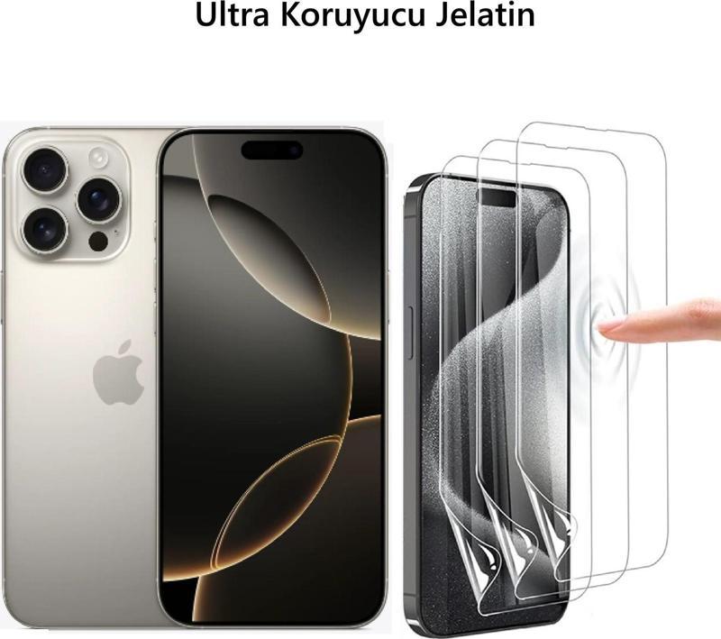 İphone 16 Pro Max Uyumlu Ön Body Ultra Ekran Koruyucu Şeffaf  Nano Jelatin