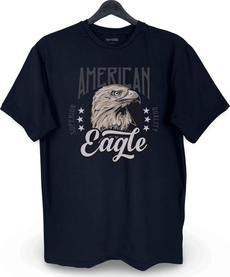 American Eagle Kartal Baskılı Loose Fit Bisiklet Yaka Unisex Tişört