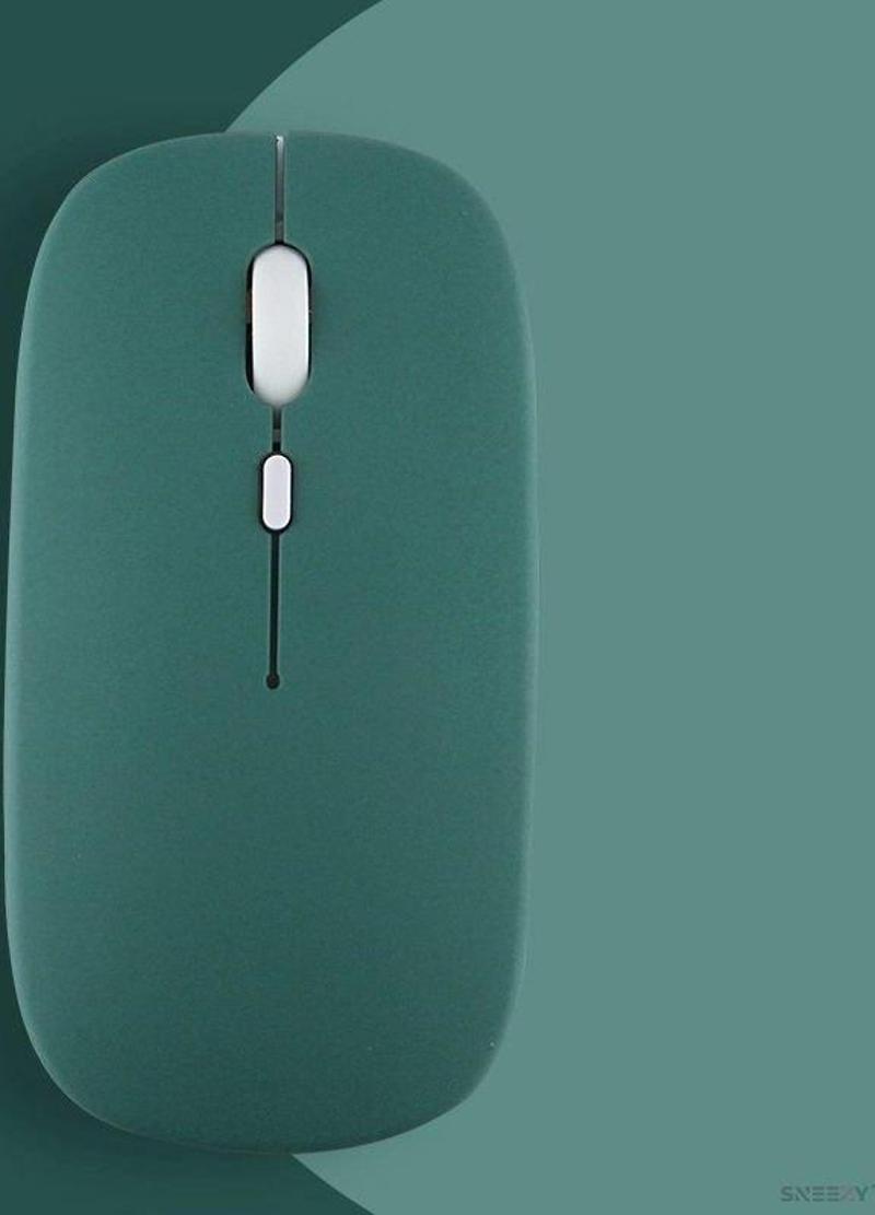 Apple İpad Şarj Edilebilir Sessiz Mouse Bluetooth + 2.4Hz Wifi Kablosuz Mouse Fare