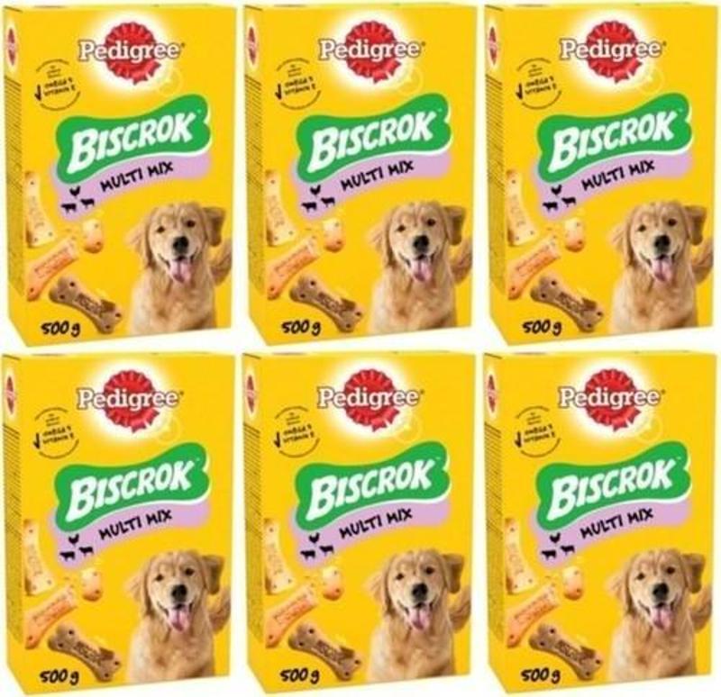 Biscrok Multi Mix Köpek Ödül Bisküvisi 500 gr x 6 Adet