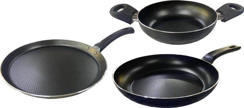 Teflon Tava 28 CM 26 CM Krep Tavası Ve 20 CM Sahan Petek Desenli 2 MM