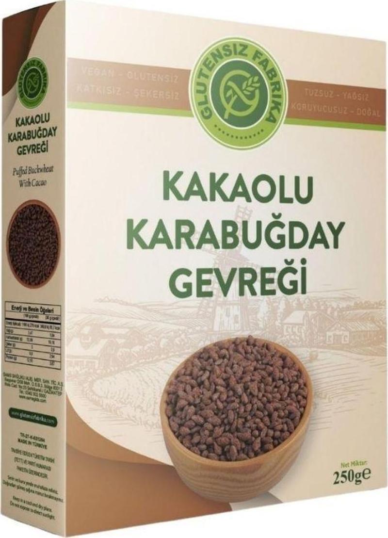 Glutensiz Kakaolu Karabuğday Gevreği 250 Gram Katkısız Doğal Sağlıklı