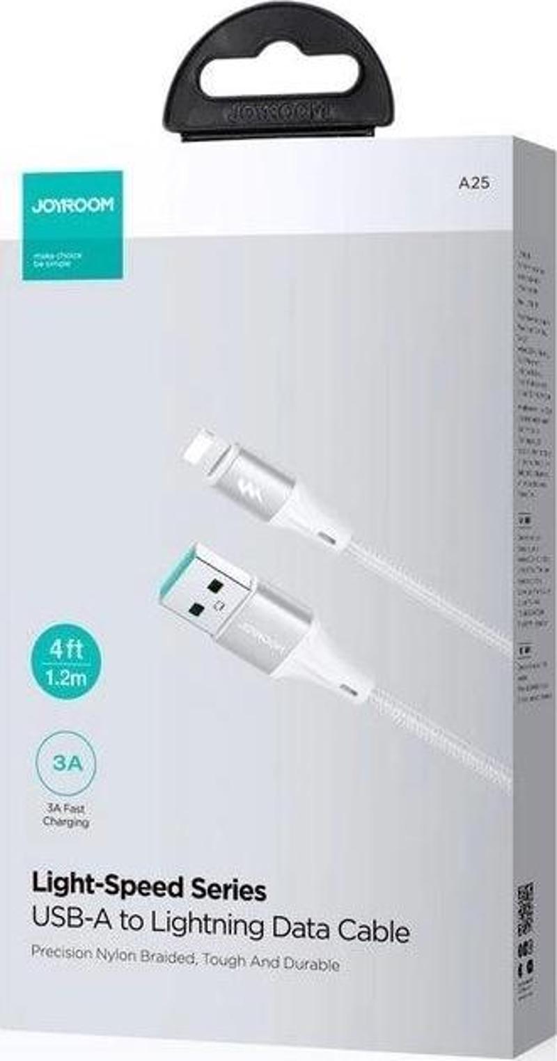 Usb-Lighting Metal Hızlı Şarj Ve Data Kablo 3 Amper 2 Metre