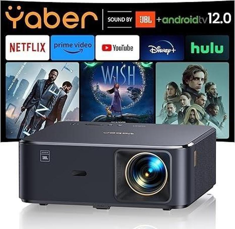 K2s Android TV'li 4K Projektör WiFi 6 Bluetooth,JBL,Dolby Audio,1080p