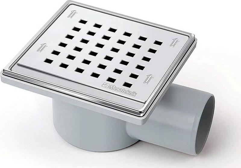 Mesa Teknik Ø50 Drainer Sürmeli Yandan Çıkışlı Banyo Yer Süzgeci 11X11 cm