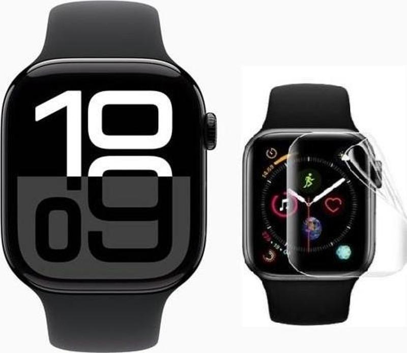 Apple Watch 10 46mm 2 Adet Uyumlu Şeffaf Ultra koruyucu Nano Jelatin