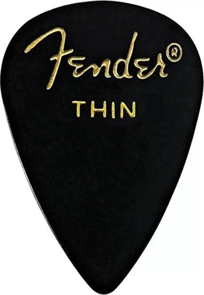 Fender Classic Celluloid Black 351 Shape Thin 144 Count Pena