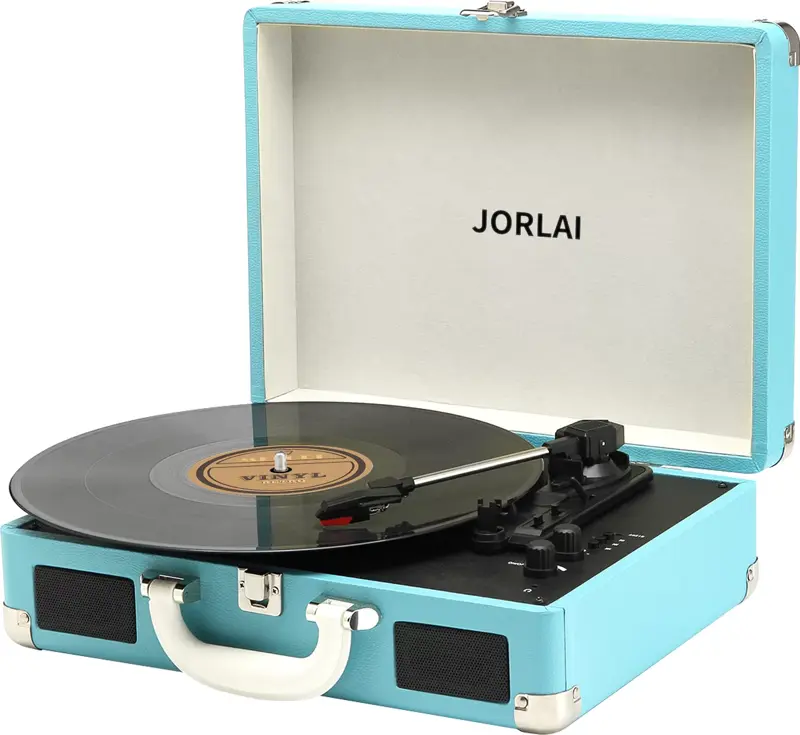 Jorlaı T316 Retro Çanta Pikap - Pc Mp3 Kayıt - Rca - 33 45 78 Devir Turkuaz