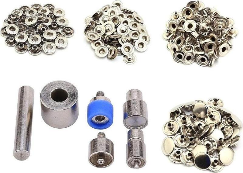 100 Set Paslanmaz 12.5Mm Metal Çıt Çıt Ve Manuel Çakım Kiti