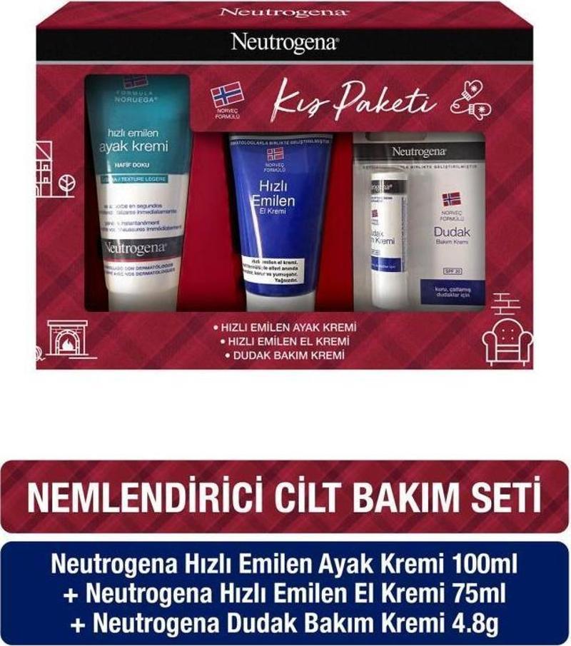 Hızlı Emilen Kiş Paketi – El Kremi 75 ml + Ayak Kremi 100 ml + SPF 20 Dudak Kremi